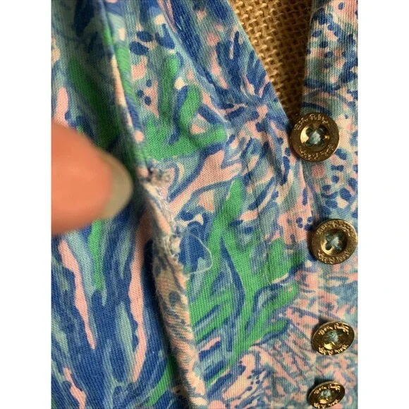 Lily Pulitzer Malone Maxi Dress Las Olas Aqua Small Vacation Resort Beach **flaw - Picture 7 of 11